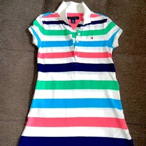 Tommy Hilfiger Striped Girls Dress; XS (4-5)
